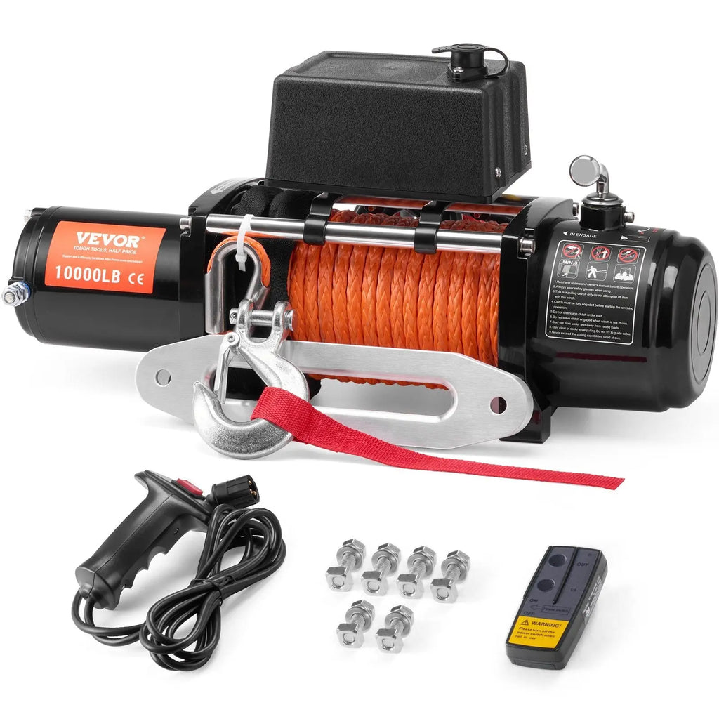 Electric Winch, 10,000 lb, 12V DC Truck Winch with ?7/20 in x 65 ft Synthetic Rope Aluminum Fairlead Wireless & Wired Remote Control, IP55 Waterproof for Towing Off-Road SUV Jeep Trailer Boat NestLinkStore