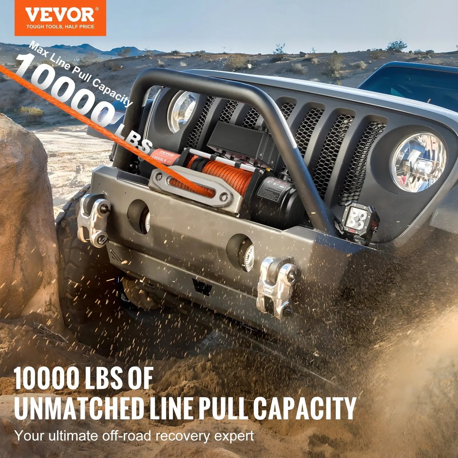 Electric Winch, 10,000 lb, 12V DC Truck Winch with ?7/20 in x 65 ft Synthetic Rope Aluminum Fairlead Wireless & Wired Remote Control, IP55 Waterproof for Towing Off-Road SUV Jeep Trailer Boat NestLinkStore