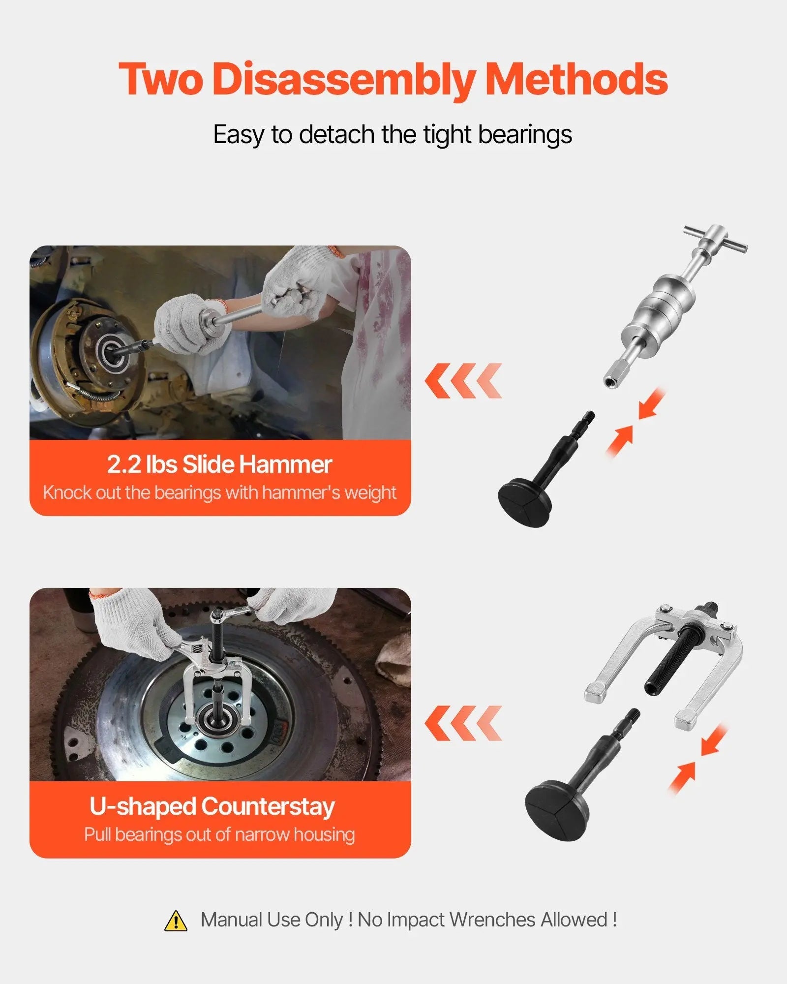 Blind Hole Bearing Puller Set, 16-in-1 Inner Bearing Race and Seal Extractor Kit, 16 PCS Slide Hammer Pilot Insert Inner Internal Bearing Removal Tool Set with 10 Split Collets and Counterstay NestLinkStore