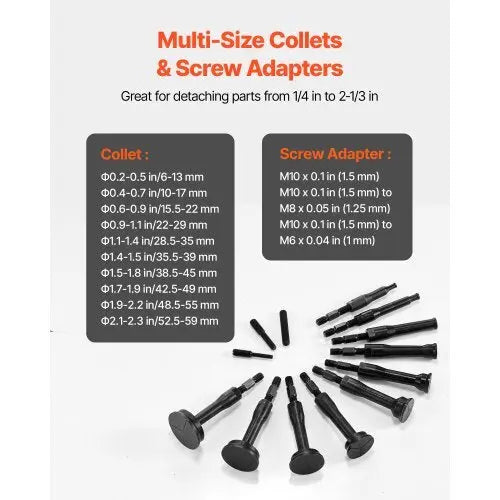 Blind Hole Bearing Puller Set, 16-in-1 Inner Bearing Race and Seal Extractor Kit, 16 PCS Slide Hammer Pilot Insert Inner Internal Bearing Removal Tool Set with 10 Split Collets and Counterstay NestLinkStore