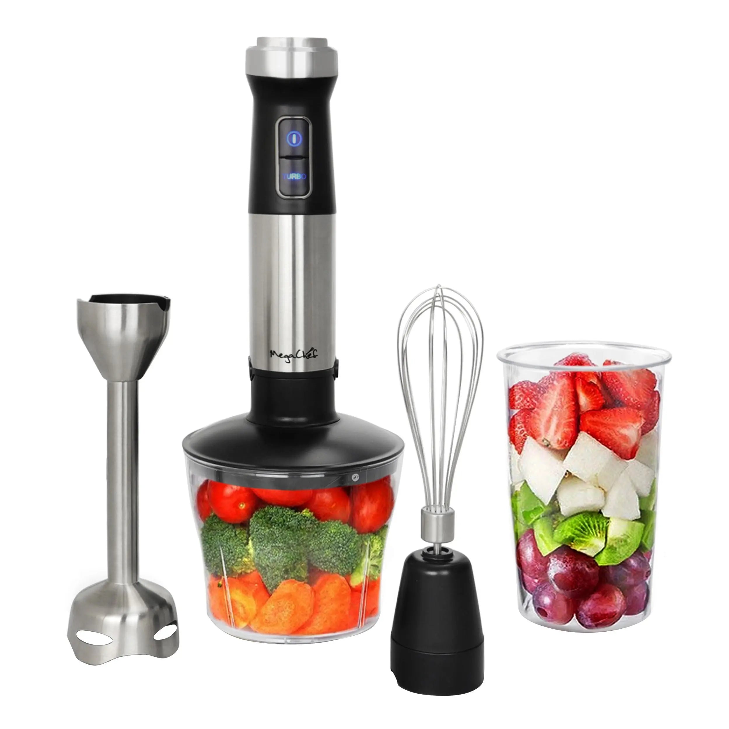 MegaChef 4 in 1 Multipurpose Immersion Hand Blender With Speed Control and Accessories NestLinkStore