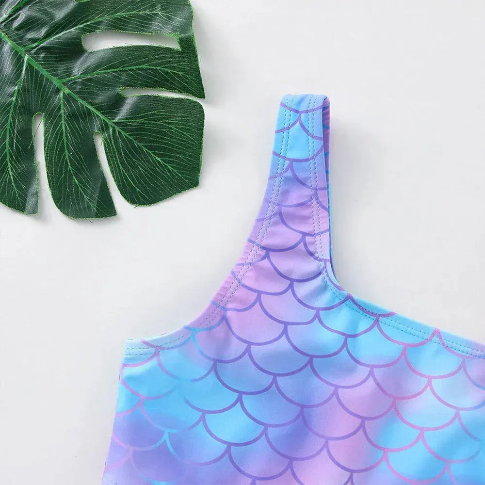 Color: Gold, Size: L - Lilo Stitch Girls Swimsuit One-Piece Bathing Suits Kids Wear Fashion Mermaid Fish Children's Dresses Summer Swimwear Beach Suit NestLinkStore